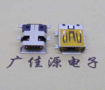 淮安迷你USB插座,MiNiUSB母座,10P/全贴片带固定柱母头