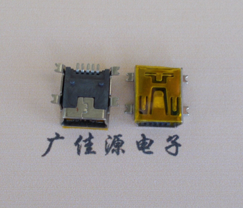淮安MINI USB 5P 接口 母座 全贴带麦拉 高9.6带0.9柱子