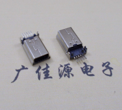 淮安MINI USB公头 5pin端子贴板带柱 10.7mm体长