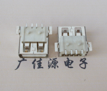 淮安USB AF方形脚 贴片母座 1.0/1.2柱子直边接口