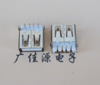 淮安USB母座接口 AF90度沉板1.9引脚4P插件白胶芯直边