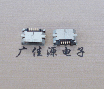 淮安Micro USB平口全贴板 鱼叉脚5.0长带定位柱加焊盘