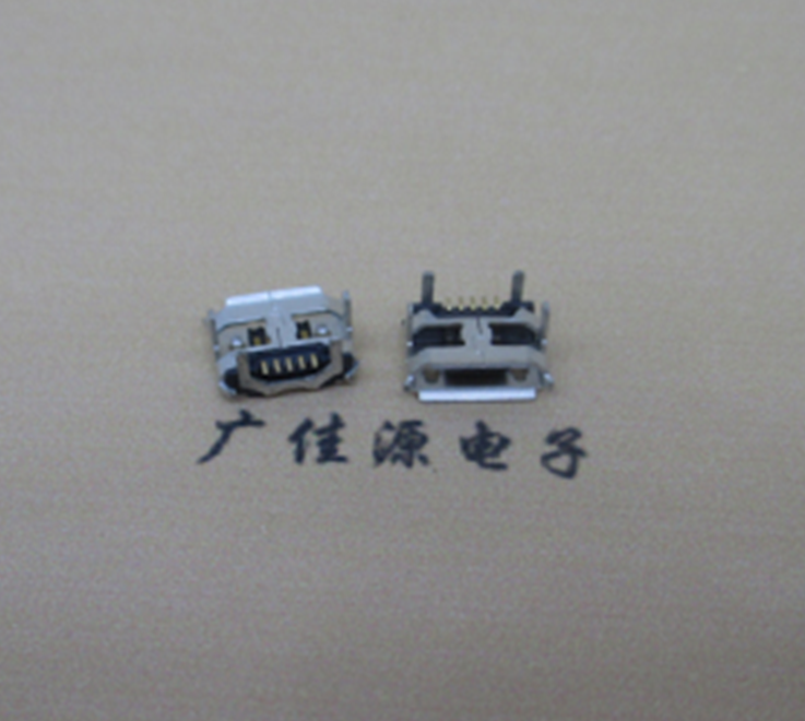 淮安Micro usb5p母座 B型口 加长2.0mm牛角 焊接图解