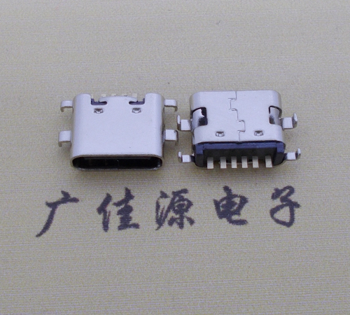 淮安简易充电type c6P母座沉板1.6mm接口