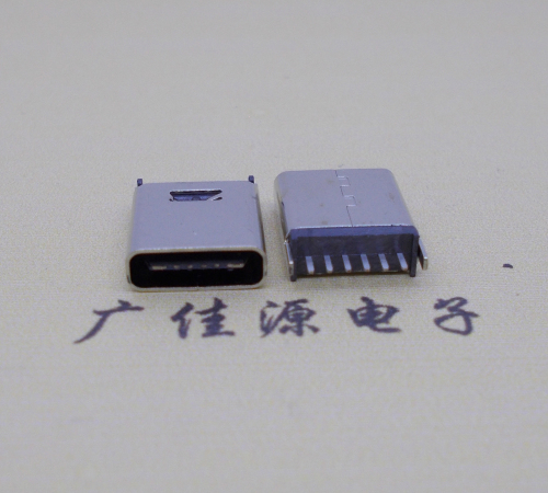 淮安直立式插板Type-C6p母座连接器高H=10.0mm