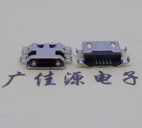 淮安micro usb5p连接器 反向沉板1.6mm四脚插平口