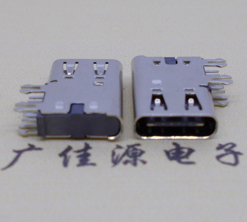 淮安侧插USB3.1接头座子.90度type-c母座.6p侧插连接器