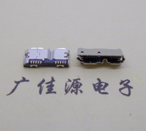 淮安micro usb 3.0母座双接口10pin卷边两个固定脚 