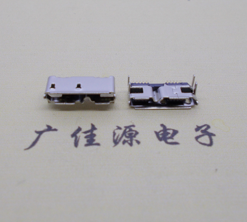 淮安micro usb 3.0 10pin母座双接口带卷边四脚插板